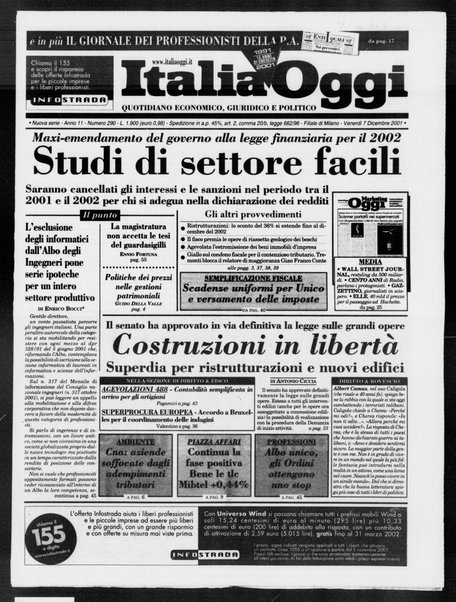 Italia oggi : quotidiano di economia finanza e politica